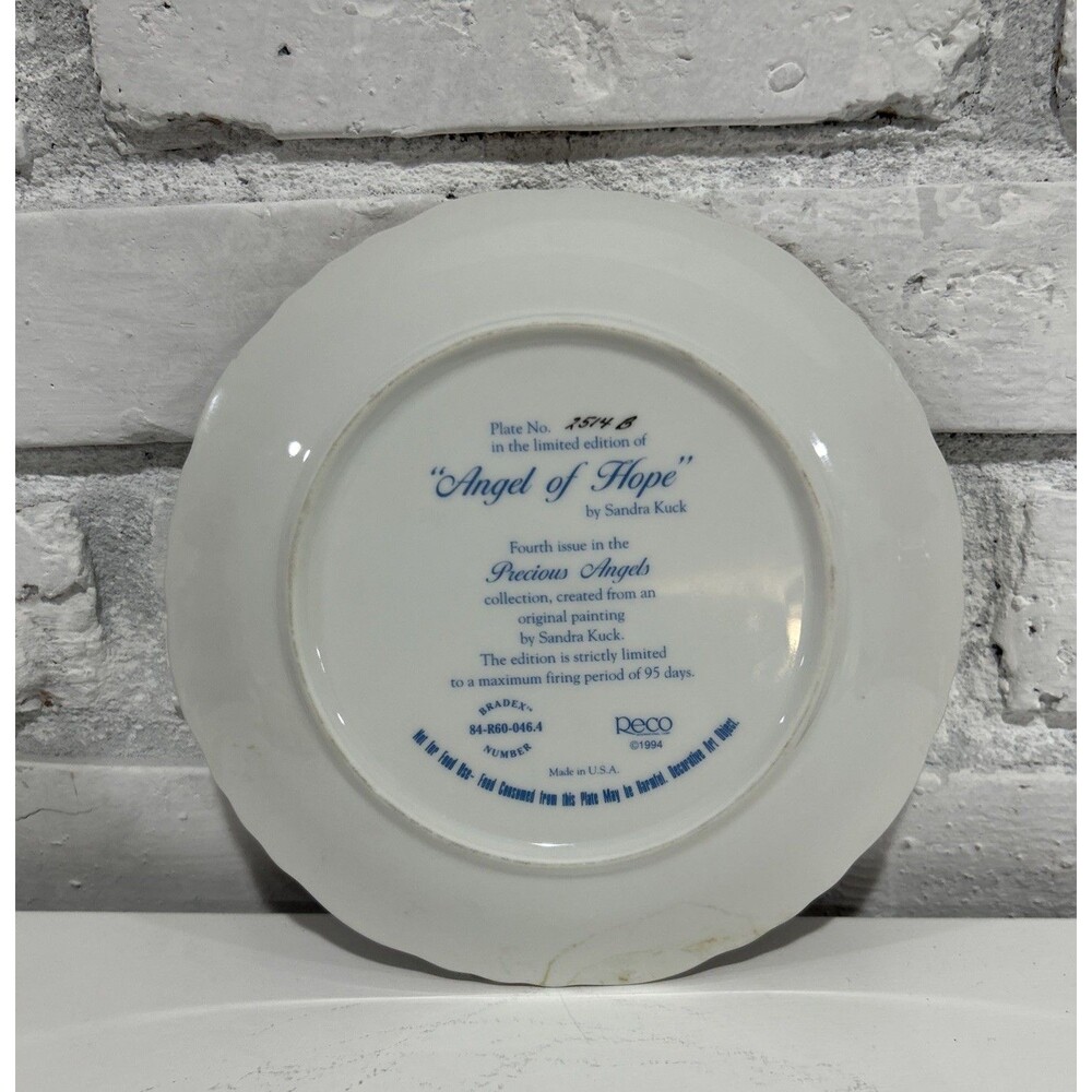 Precious Angels Collector Plate Series by Sandra Kuck Limited Edition #2514B - Picture 2 of 3